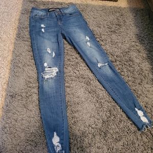 Distressed blue skinny jeans (only worn 4-5 times)